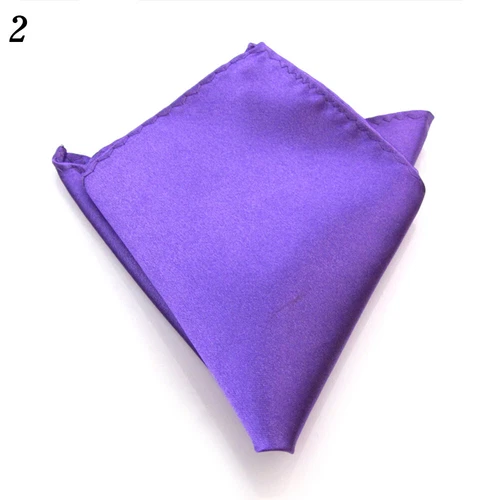 4Pcs Plain Pocket Square Wedding Mens Satin Solid Handkerchief Hanky Jacket Suit - Picture 11 of 31