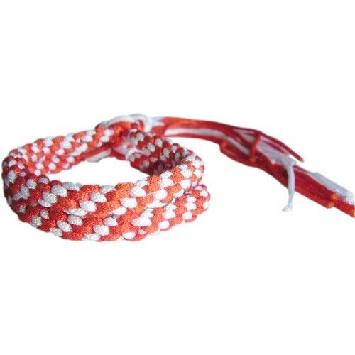 ORANGE WHITE DUO GEAR TRADITIONAL FIGHTERS STRING ARM BAND KUANG RANG (PAIR) - Picture 1 of 3