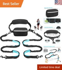 Hands-Free Dog Running Leash with Adjustable Waist Belt - Reflective Safety