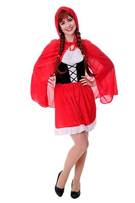 Rubie's Rotkäppchen-Kostüm Für Damen – Kleid Mit Korsett, Umhang & Kapuze