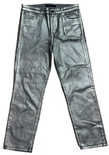 J Brand Metallic Silver Pants Jeans Size 29 Stretch High Rise Ruby Cosplay 90s