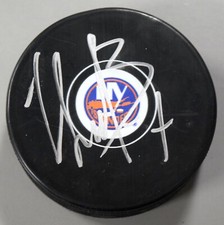 Maxim Tsyplakov Signed New York Islanders Logo Official NHL Hockey Puck Auto