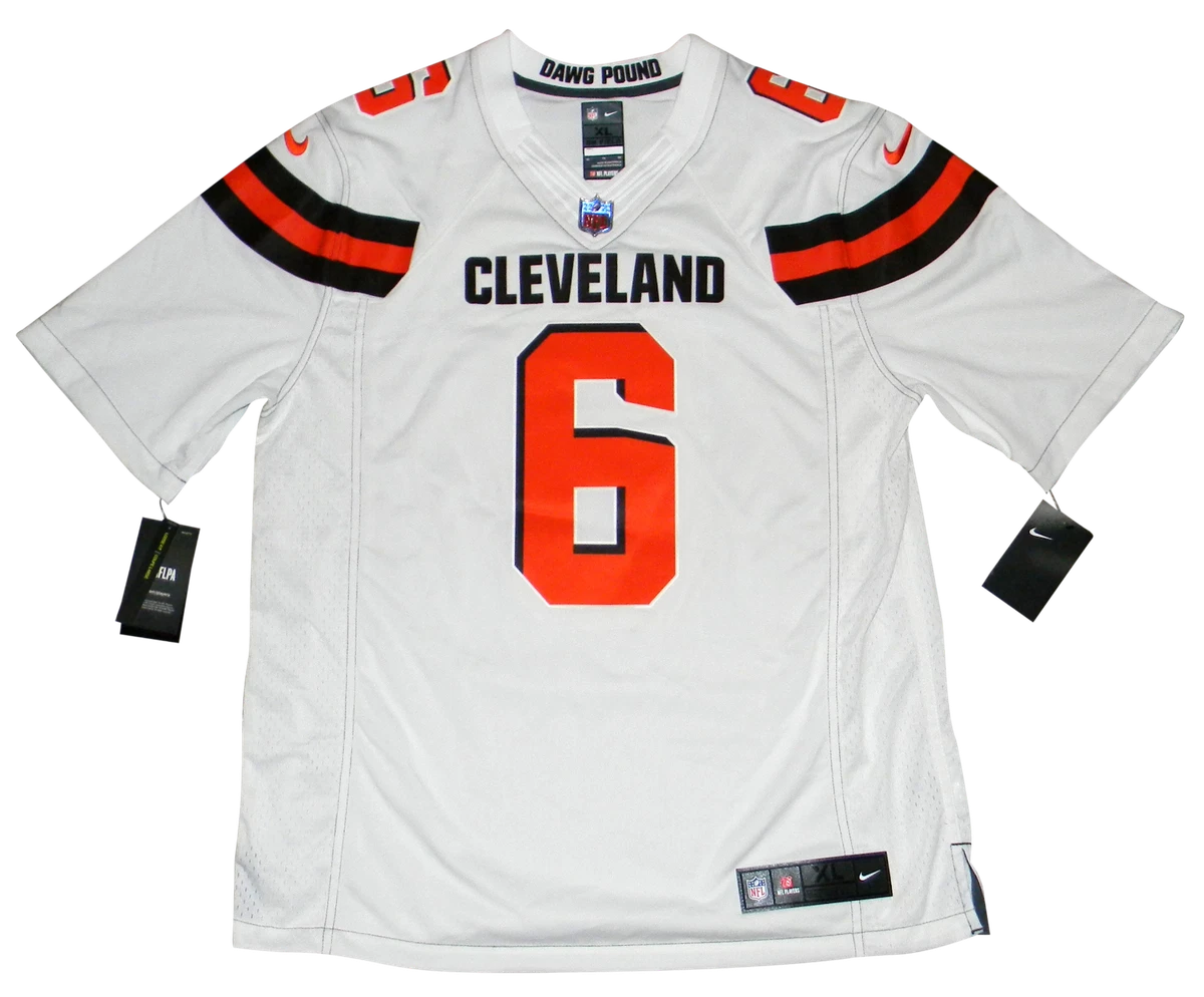 BAKER MAYFIELD SIGNED CLEVELAND BROWNS 6 WHITE NIKE LIMITED