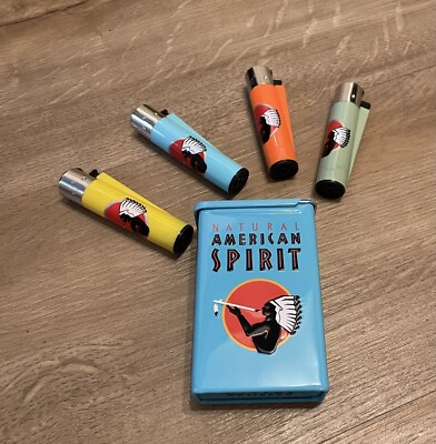 American Spirit, Zigarettendose, 4 x Feuerzeug - bunt/NEU