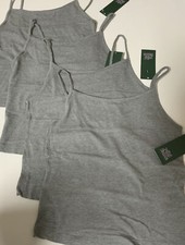 WILD FABLE WOMEN'S SLIM FIT CROPPED CAMI TANK TOP, GRAY, SMALL 4pk