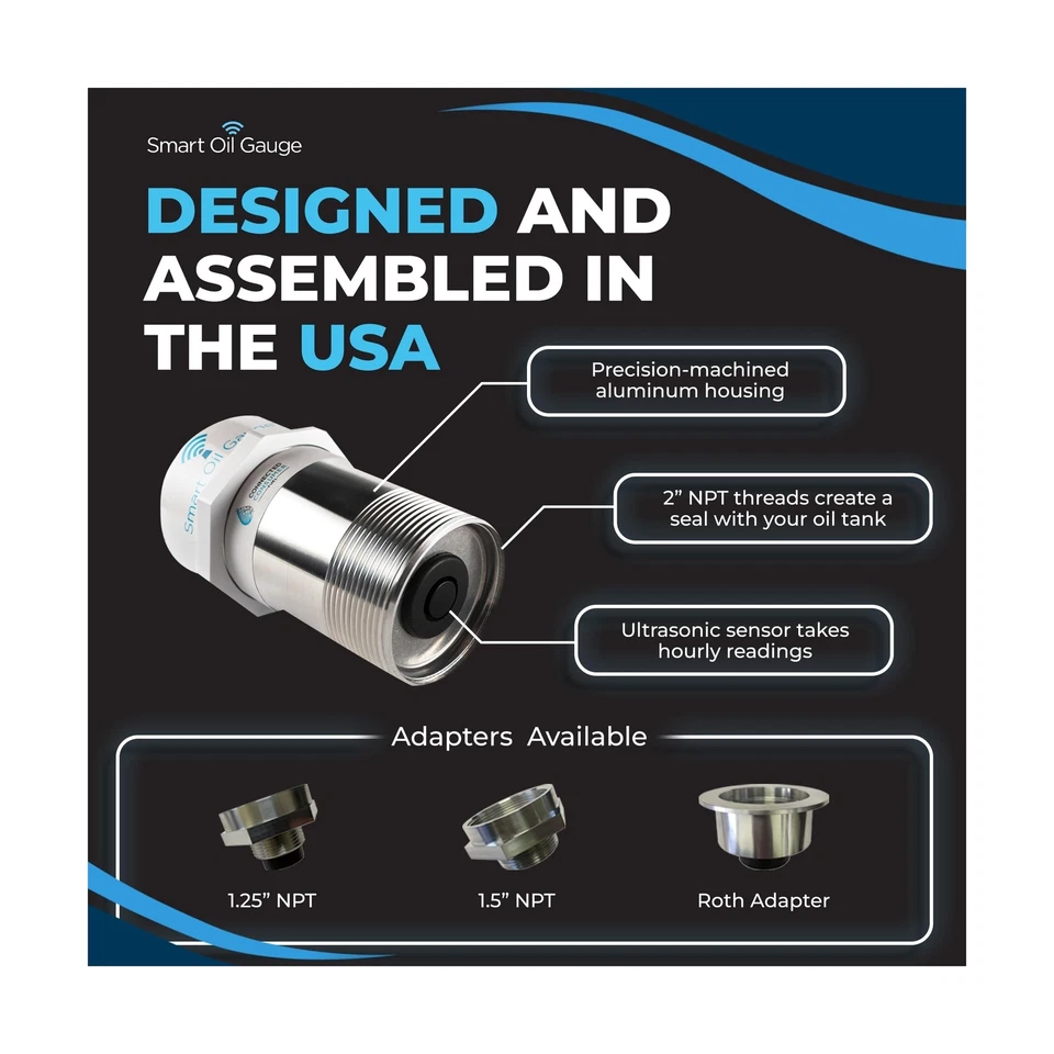 Medidor de aceite inteligente - Medidor de tanque de aceite de calefacción Wi-Fi con monitoreo inteligente - Combustible T... Foto 2 de 4
