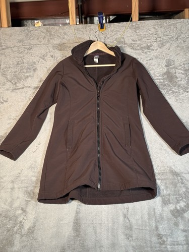 Patagonia Mantel Jacke Damen L braun Polyester Mock Neck Langarm Full Zip