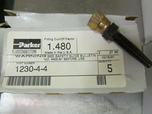 1 Parker 1230-4-4 Field Attachable Nipple Female Ferulok Flareless Swivel 24°