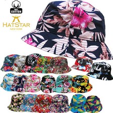 Bucket Hat Boonie Flower Hunting Summer Fishing Outdoor Cap Unisex 100 Cotton