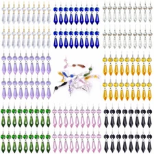 20Pcs Chandelier Lamp Icicle Crystal Prism Hanging Drop Beads Pendant Decors