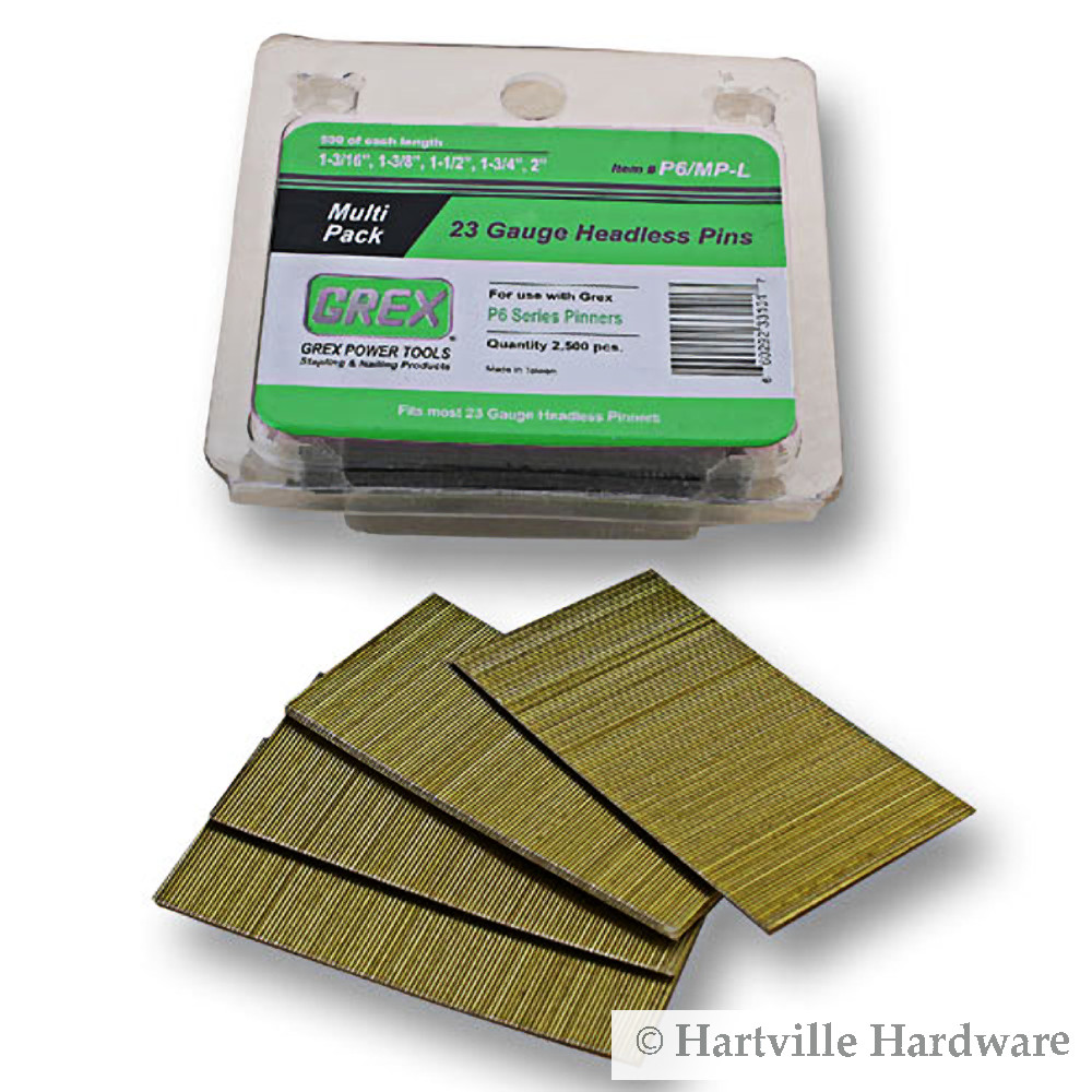Grex #P6/MP-L 23 Gauge 2,500-Pack Multi-Sized Large Headless Pins