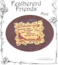 Cherished Stitches FEATHERED FRIENDS - MAY Cross stitch Chart Only ~ sampler
