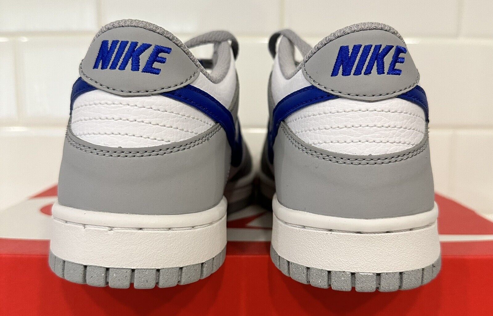 Nike Dunk Low 'Mini Swoosh Wolf Grey / Game Royal' FN3878-001 (GS 6.5)