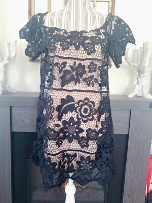 Foxy Lady Sarasota Womens Med Lace Cocktail Party Dress Black Off Shoulder | eBay Foxy Lady Sarasota Womens Med Lace Cocktail Party Dress Black Off Shoulder | eBay