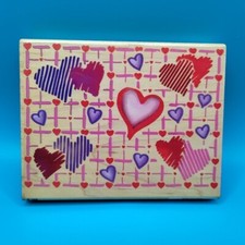 Stampendous Heart Grid Wood Mounted Rubber Stamp Hearts Lines R076