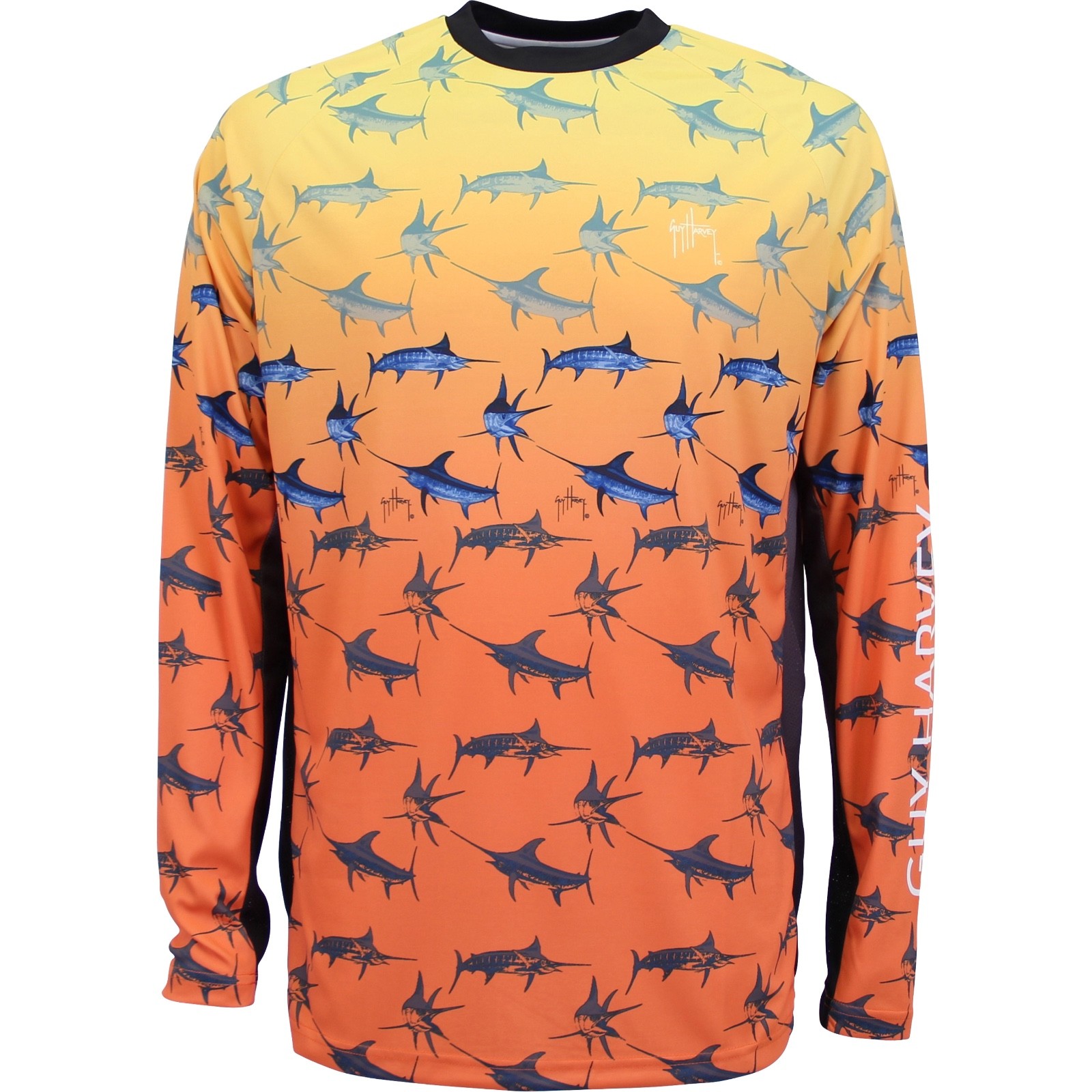 Guy Harvey Performance T-Shirt..Bimini Bash L/S..Tangerine...Pick Size..MSRP $48 image 4