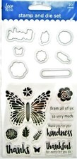 Butterfly Thanks Clear Stamp  Die Set by Love Nicole NEW