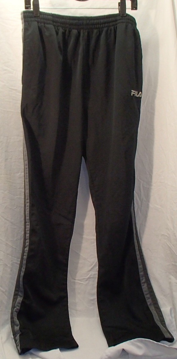 FILA Black Polyester Warmup Exercise Running Pants Mens Size XL Sweatpants