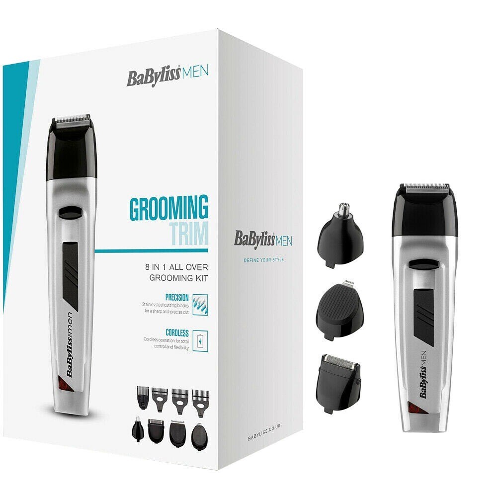 Babyliss Men IN Grooming Kit/Body Hair Clipper/Beard  Trimmer/7056NU/Silver