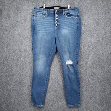 Torrid Jeans Womens 20R Plus Blue Bombshell Skinny Premium Stretch Button Fly