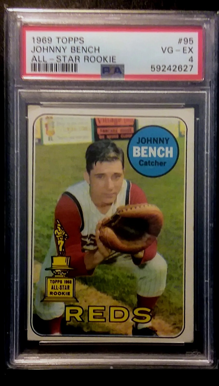 1969 Topps #95 Johnny Bench Reds All Star Rookie PSA 4 VG-EX HOF