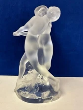 LALIQUE FRANCE VINTAGE CRYSTAL TWO DANCERS - DEUX DANSEUSES - SIGNED
