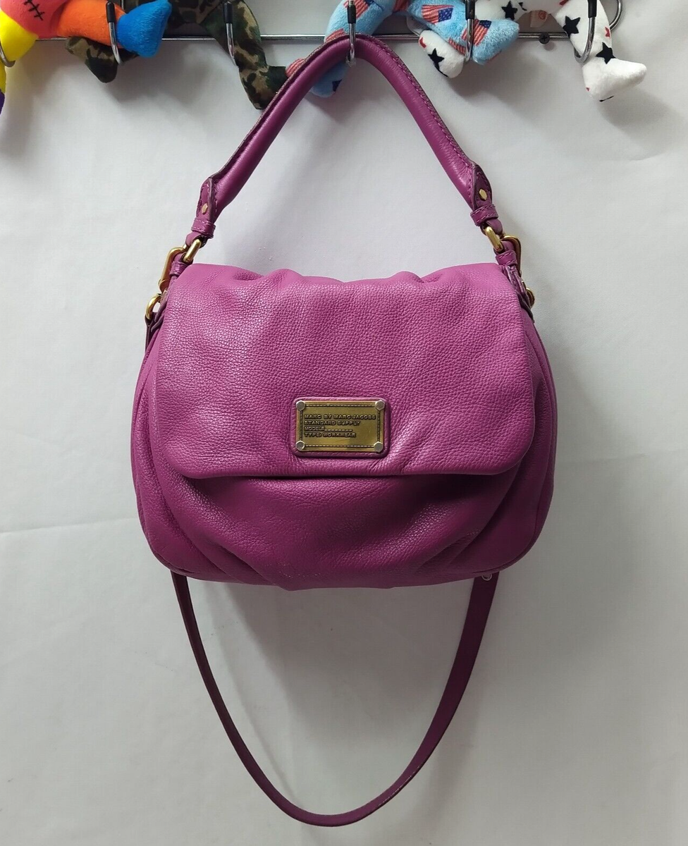 Marc By Marc Jacobs Classic Q Magenta Pebbled Leather Crossbody