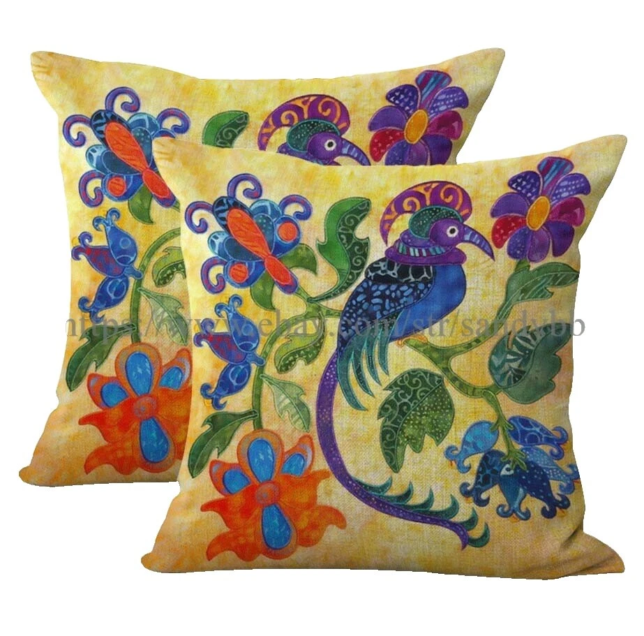 Linen Blend Floral Cushion Home Décor Pillows