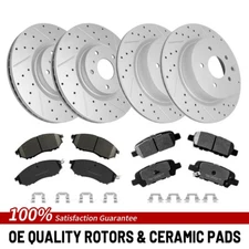 Front Rear Brake Rotor & Ceramic Pad Kit For Infiniti G37 G35 Ex35 Nissan Qx50
