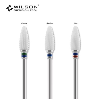 Dental Zirconia Ceramic Burs Bullet Shape 6.0mm Spiral Cut White Ceramic 1pc