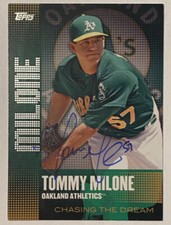 Tom Milone Signed Topps #CD-20 2013 Card Oakland Athletics Auto MLB RAD