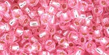 6/0, Toho Seed Beads, 38, Silver Lined PINK,, 10 grams, TR-06-38