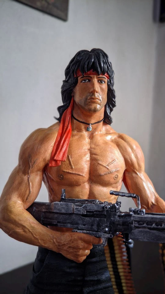 Figura Resina Rambo - Pintada Profesionalmente a Mano -25 cm Foto 4 de 4