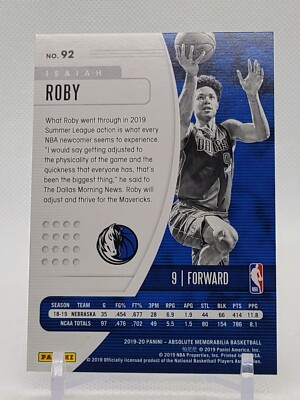 Isaiah Roby 2019-20 Panini Absolute Memorabilia Rookie Card #92 | eBay