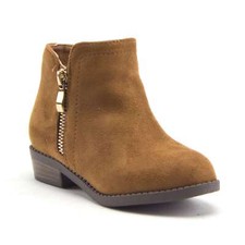 Little Toddler Girls' Ankle High Round Toe Booties Zipped Fashion Dress Boots