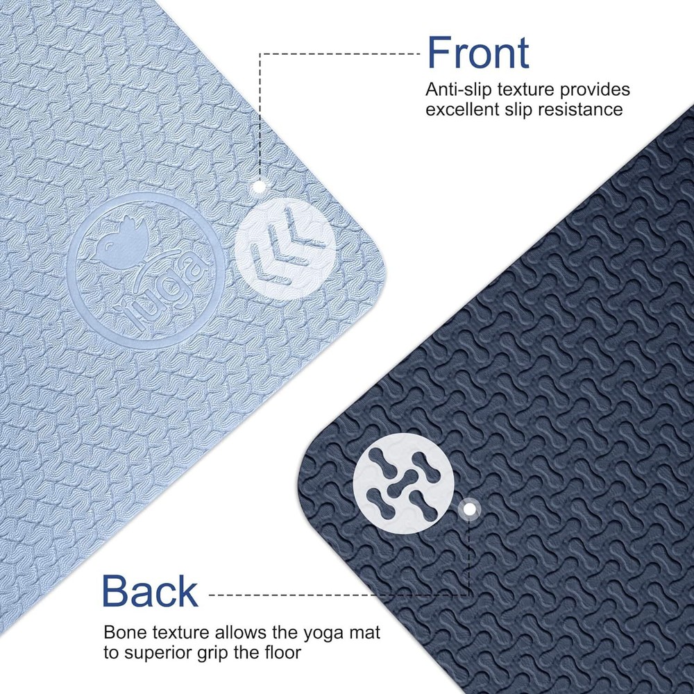 Non-slip eco-friendly thick yoga mat for hot yoga and workouts, anti-tear durable