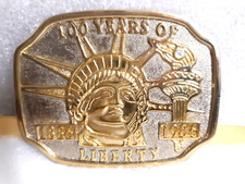 STATUE OF LIBERTY 100 YEARS OF LIBERTY GOLD  SILVER TONE 1886-1986 BELT BUCKLE