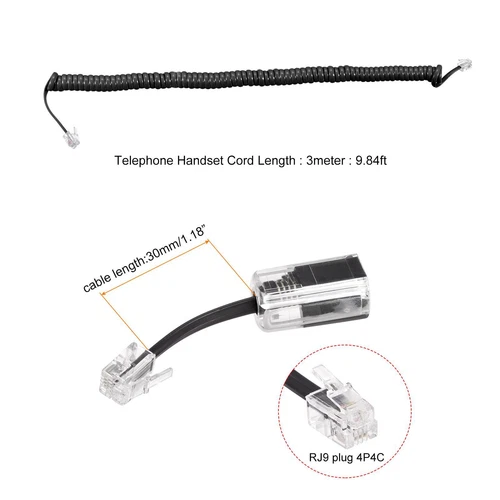 Telephone Cord Detangler 360 Degree with Telephone Handset Cord 9.84 ft 2Sets us - Picture 2 of 5