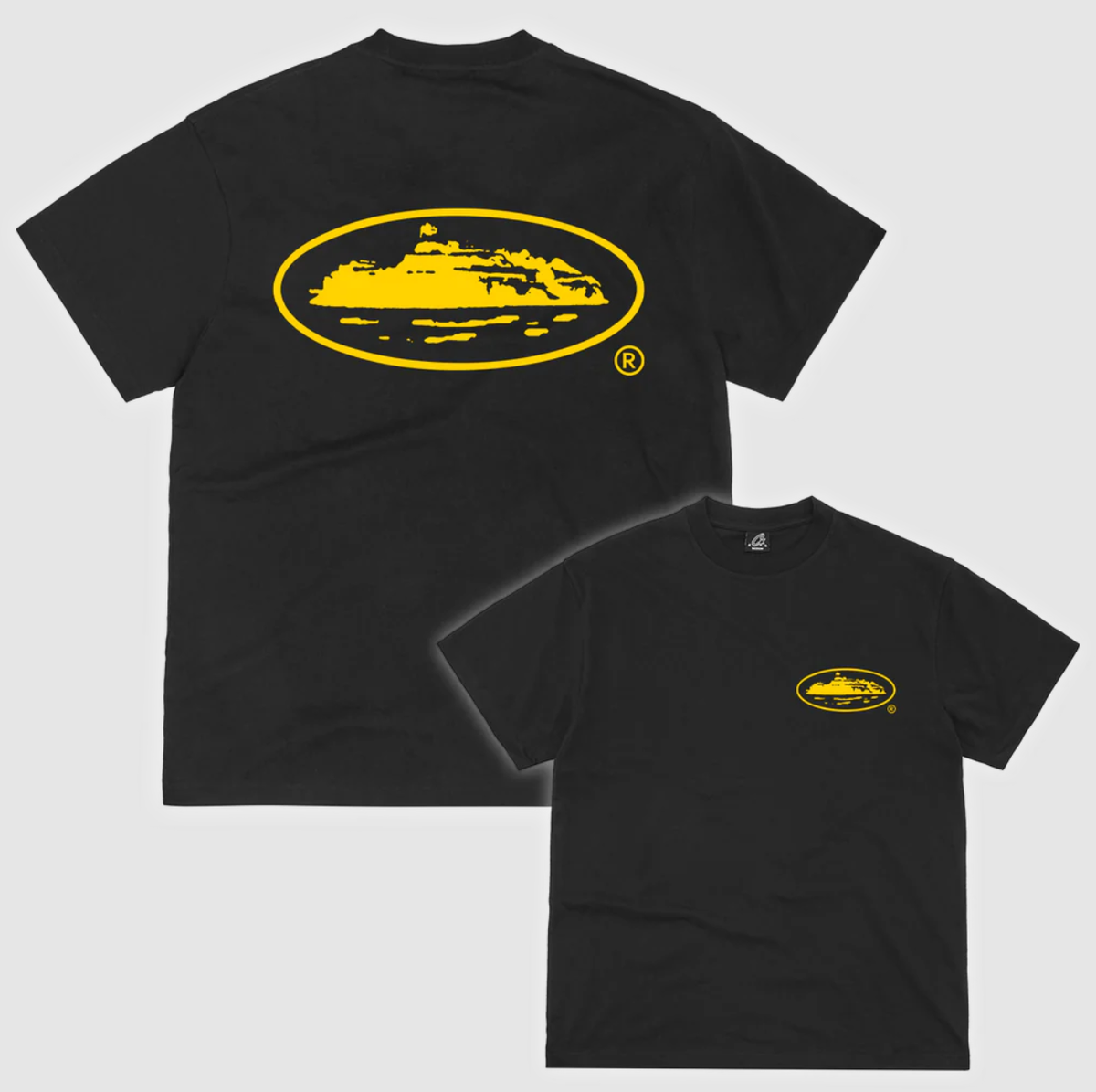 NWT Corteiz Men's OG ISLAND TEE [BLACK/YELLOW] Size Lg True to
