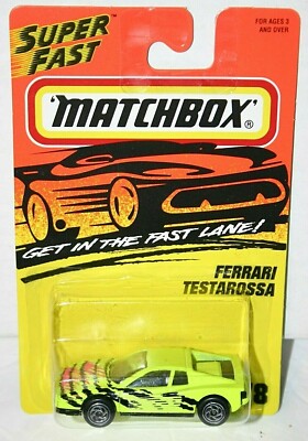 Matchbox Ferrari Testarossa # 78 yellow razor wheels | eBay