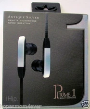 NEW iHip PRIME 1 earphones earbuds w/ REMOTE MIC Antique Silver HTF BOGO 50% OFF