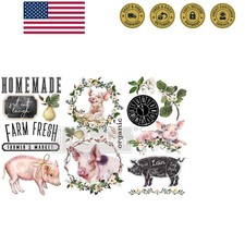 Farm Fresh Small Transfers 6"x12" 3 Sheets Rub on Transfers for Furniture Vin...