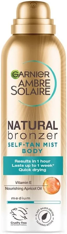 Garnier Ambre Solaire Self Tan Face Mist 150ml Natural Bronzer Medium Spray