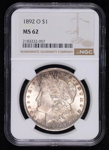 1892 O Morgan Silver Dollar NGC MS-62