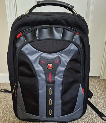 Wenger Padded Laptop Backpack Triple Protect Solid Black/Gray/Red