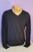Dressmann 100% Merino Wool grey jumper sweater Large