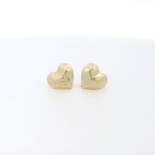 14k Yellow Gold Diamond Cut Heart Stud Earrings C31027061 