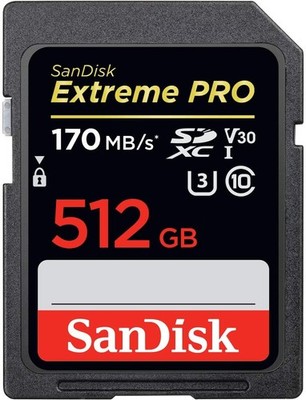 SanDisk Extreme PRO 512GB SDXC-Speicherkarte mit bis zu 170MB / s, UHS-1, Klasse