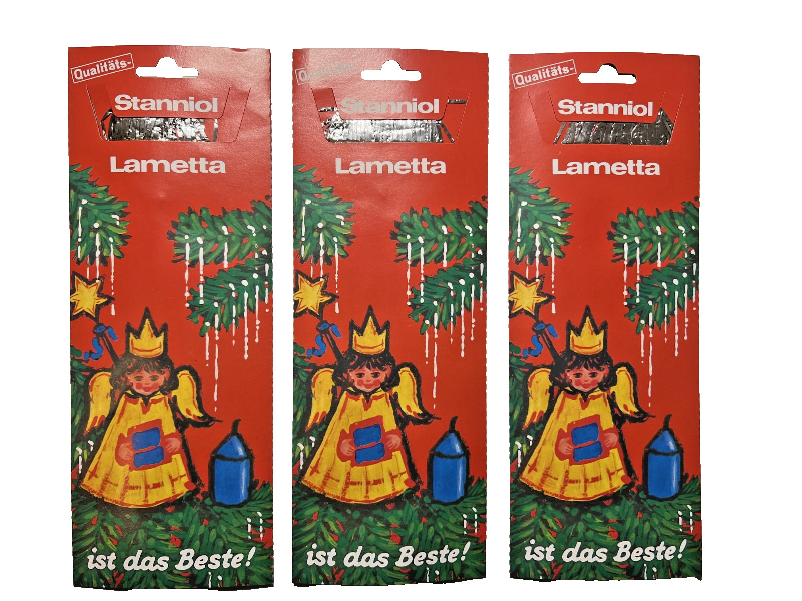 Original Stanniol Lametta Silber 3 Packungen (3 x 20g)