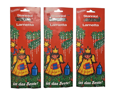 Original Stanniol Lametta Silber 3 Packungen (3 x 20g)
